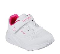 Skechers Baby Girl's Uno Lite Sneaker, White Synthetic/H. Pink Trim, 8 UK