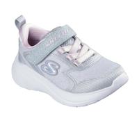 Skechers Baby Girl's Wave 92 Sneaker, Light Gray Sparkle Mesh/Trim, 9 UK