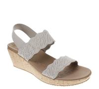 Women's Skechers Beverlee Timeless Touch Textile Women's Taupe Sandals - Brown - Size: 8