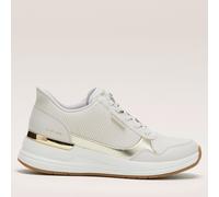 Skechers Women's Billion 2 TOP-Tier Trainers, Natural Duraleather/Gold Trim, 8 UK
