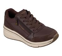 Skechers Billion Flex Luxe Up Leather Womens Chocolate Duraleather/Mesh Trainers - Size UK 4
