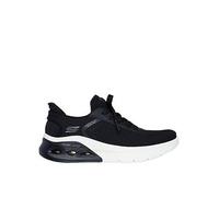 Skechers Bobs Arc Waves 2.0 Now It Glide-step Lace-up Slip-ins Trainer - Black Engineered Knit, Black, Size 3, Women Black