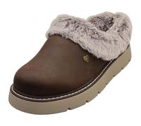 Debenhams Keepsakes Lite Vegan Leather Slipper W/ Faux Fur Trim Chocolate chocolate 8