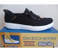 Skechers Women's Skip Cute B Cute Sweet Sneaker, Black Canvas, 4 UK