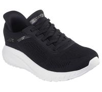 Skechers Bobs Squad Chaos Slip-Ins Engineered Knit Bungee Black, Black, Size 5, Women Black