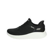 Skechers Bobs Squad Chaos Slip-Ins Engineered Knit Bungee Black, Black, Size 5, Women Black