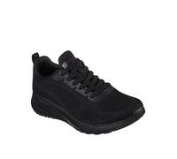 Skechers Women's Bobs Squad Chaos - Face Off Sneaker, Black Engineered Knit/Trim, 3 UK