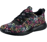 Skechers Women's BOBS Squad Starry Love Sneaker, Black and Multi Engineered Knit, 4 UK