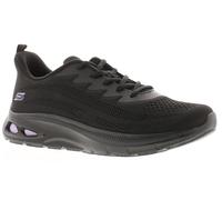 Skechers Women's Bobs Unity Sleek Waves Sneaker, Black Engineered Knit/Trim, 6 UK