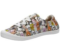 Skechers BOBS Women's Beach Bingo-Dog House Party Sneaker, Taupe Multi, 8.5 W US