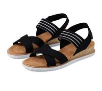 Skechers Bob's Womens Desert KISS Shore Enough, Black Textile, 3 UK