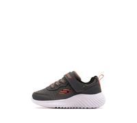 Skechers Bounder Techrox Sneaker, Gray Synthetic/Gray Textile/Black & Orang, 8 UK Child