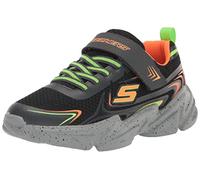 Skechers Boys 403885l Bcor Sneaker, Black Textile Charcoal Orange Lime Trim, 9.5 UK