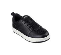Skechers Boy's Smooth Street Genzo Sneakers, Black Synthetic White Trim, 1.5 UK Child