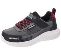 Skechers Bounder 2.0 Aqua Pace Sneaker, Black & Charcoal Synthetic/Textile/Red Trim, 11 UK Child