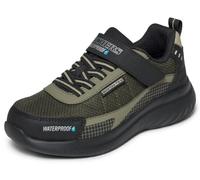 Skechers Boy's Bounder 2.0 Aqua Pace Trainers, Black & Olive Synthetic Textile Silver Trim, 13 UK Child