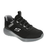 Skechers Boy's Slip-ins: Bounder - Brisk-Burst Sneaker in Black/Charcoal, Size 1 | Synthetic/Textile, Machine Washable