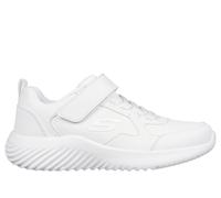 Skechers Boy's Bounder - Power Study Sneaker in White, Size 12 | Synthetic, Machine Washable