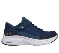 Skechers Boy's Contour Foam Cozy FIT Trainers, Navy Textile/Navy Synthetic/Red Trim, 1 UK Child