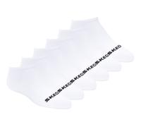 Skechers Boy's Cotton No-Show Socks - 6 Pack in White, Size Small