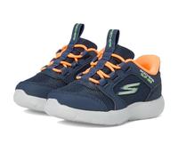 Skechers Dyna-Lite Turbo-Brisk Buddies Sneaker, Navy Synthetic/Textile/Orange & Lime Trim, 5 UK Child