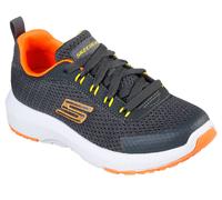 Skechers Boy's Dynamic Tread - Nitrode Sneaker in Charcoal/Orange, Size 4 | Textile/Synthetic, Vegan, Machine Washable