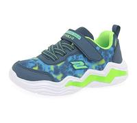 Skechers 400124N NVLM Trainers, Navy Textile/Navy Synthetic/Lime Trim, 4 UK Child