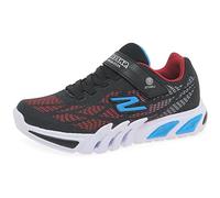 Skechers Boy's Flex Glow Elite Vorlo Sneakers, Black Synthetic/Red & Blue Trim, 2 UK Child