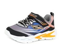 Skechers S LIGHTS FLEX-GLOW ULTRA Boys Trainers Black/Silver - UK 6 (Small Kids)