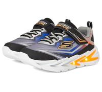 Boy's Skechers S LIGHTS FLEX-GLOW ULTRA Boys Trainers Black/Silver - Size: UK 8 small kids