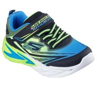 Skechers Flex-Glow Ultra Sneaker, Black Synthetic/Blue & Lime Textile/Silve, 12 UK