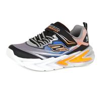 Skechers Boy's Flex-Glow Ultra Sneakers, Black & Silver Synthetic/Grey, Blue, & Oran, 11.5 UK Child