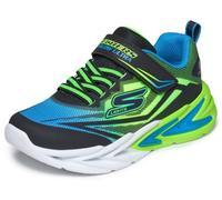 Skechers Boy's Flex-Glow Ultra Trainers, Black Synthetic/Blue & Lime Textile/Silve, 13 UK Child