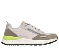 Skechers Boy's Fury Sneaker in Gray/Lime, Size 4 | Leather/Textile/Synthetic
