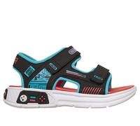 Skechers Boy's Game Kicks: Power Splash - Hydro Gamer Sandals in Black, Size 2 | Synthetic, Machine Washable