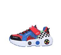 Skechers 402260L BLMT Sneaker, Blue Synthetic/Red Textile/Multi Trim, 13 UK