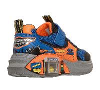 Skechers Boy's Garage Sneaker in Black/Blue/Orange, Size 12 | Synthetic/Textile