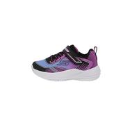 Skechers Boy's Girl's Microspec Advance Oasis Point Sneaker, Black Pu/Multi Textile, 5 UK Child