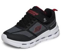 Skechers Boy's Glide-Step Lights Sneakers, Black Synthetic/Textile/Red Trim, 3 UK Child