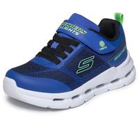 Skechers Boy's Glide-Step Lights Sneakers, Blue & Black Synthetic/Textile/Lime Trim, 2 UK Child