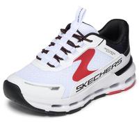 Skechers Boy's Slip-ins: Glide-Step Plus - Vista-Lane Sneaker in White/Black/Red, Size 4 | Synthetic/Textile