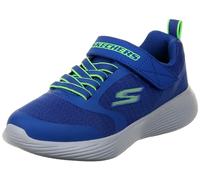 Skechers Boy's Go Run 400 V2 Goltran Sneakers, Blue Textile/Synthetic/Lime Trim, 2 UK Child