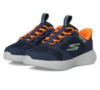 Skechers Go Run 400 V2 Turbo-Brisk Sneaker, Navy Synthetic/Textile/Orange & Lime Trim, 10.5 UK Child