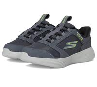 Skechers Boy's Go Run 400 V2 Turbo-Brisk Sneakers, Charcoal Synthetic/Textile/Black & Safety, 1 UK Child