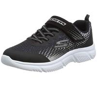 Skechers Boy's Go Run 650 Norvo Sneaker, Black Gray Textile Black Synthetic Silver, 12.5 UK
