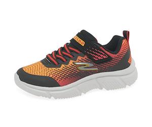 Skechers Boy's Go Run 650 Norvo Sneaker, Black Red Textile Black Synthetic Red O, 9.5 UK