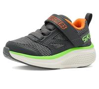 Skechers Boy's GO Run Elevate 2.0 Where's My Lil Skechers Trainers, Charcoal Textile/Charcoal Synthetic/Orang, 8 UK Toddler