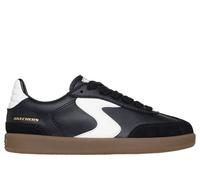 Skechers Boy's Hotshot - Junior Varsity Sneaker in Black/White, Size 4 | Synthetic/Leather