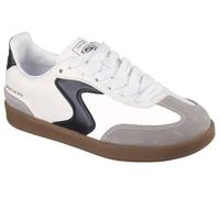 Skechers Boy's Hotshot - Junior Varsity Sneaker in White/Black, Size 5 | Synthetic/Leather