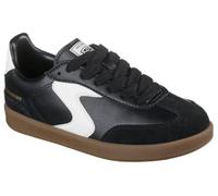 Skechers Boy's Hotshot Junior Varsity Sneaker, Black Synthetic/White Leather/White Trim, 1 UK